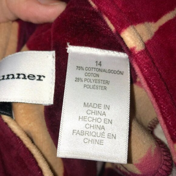 Alfred Dunner Athletic Jogger Jacket Size 14 Velour Dark Rose Zip Up - Picture 9 of 9